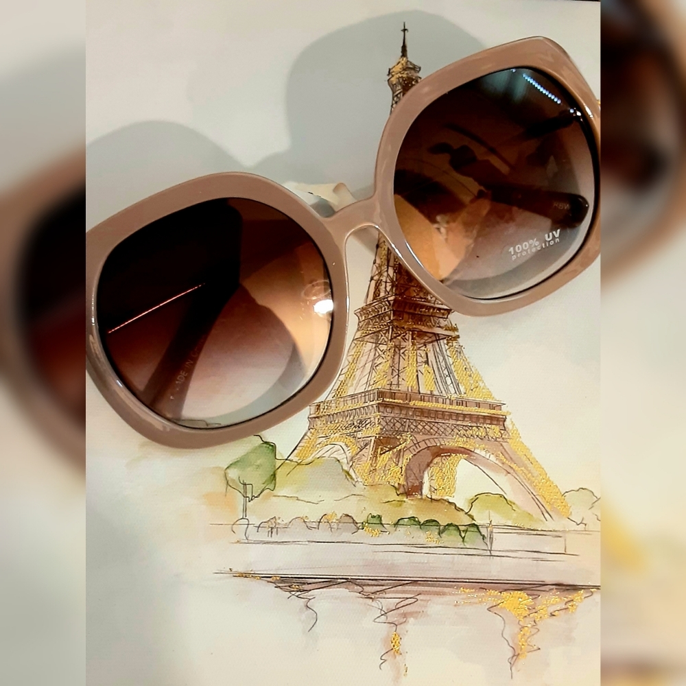 Taupe Frame w/Gold Hardware Sunglasses
